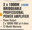 DXN Pro 2 X 1000W Bridgeable Professional Power Amplifier DH6000
