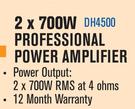 DXN Pro 2x700W Professional Power Amplifier DH4500