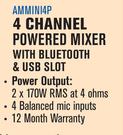 Dixon 4 Channel Powered Mixer With Bluetooth & USB Slot AMM1N14P
