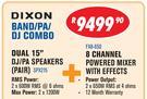Dixon Dual 15" DJ/PA Speakers(Pair) SPX215+8 Channel Powered Mixer With Effects FXB-650 Combo