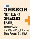 Jebson 10" DJ/PA Speakers(Pair) JB10