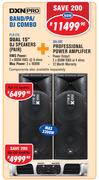 DXN Pro Dual 15" DJ Speakers(Pair) PLB-215+Professional Power Amplifier MA-500 Combo