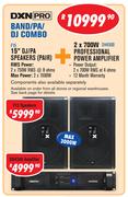 DXN Pro Dual 15" DJ/PA Speakers(Pair) F15+DXN Pro 2x700W Professional Power Amplifier DH4500
