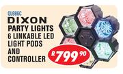Dixon Party Lights 6 Linkable LED Light Pods And Controller QL986C