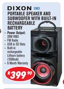 Dixon Portable Speaker And Subwoofer With Built-In Rechargeable Battery DN03