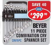 Beyer 11 Piece Combination CRV Spanner Set CRV11PC