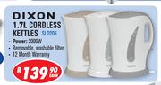Dixon 1.7Ltr Cordless Kettles SLD206-Each