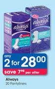 Always 20 Pantyliners-For 2