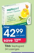 Tibb Septogard 24 Lozenges-Per Pack