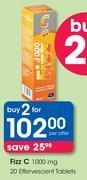 Fizz C 1000 mg 20 Effervescent Tablets-For 2
