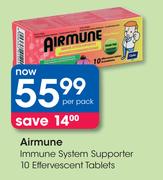 Airmune Immune System Supporter 10 Effervescent Tablets-Per Pack