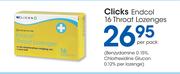 Clicks Endcol 16 Throat Lozenges-Per Pack