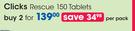 Clicks Rescue 150 Tablets-For 2 Per Pack