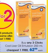 Clicks Cod Liver Oil Emulsion-200ml Each