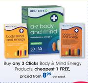 Clicks Body & Mind Energy Products-Per Pack