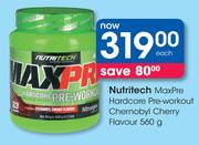 Nutritech MaxPre Hardcore Pre-Workout Chernobyl Cherry Flavour-560g Each