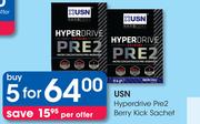 USN Hyperdrive Pre2 Berry Kick Sachet- For 5 Per Offer