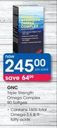 GNC Triple Strength Omega Complex-90 Softgels Per Pack