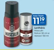 Lentheric Masculin Roll-On-50ml Or Aerosol-150ml Each