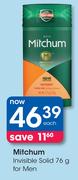 Mitchum Invisible Solid For Men-76g Each