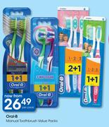 Oral-B Manual Toothbrush Value Packs-Per Pack