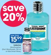 Listerine Mouthwashes (Excl. Mouthwash-750ml Or Kids Smart Rinse)-Each