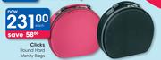 Clicks Round Hard Vanity Bags-Each