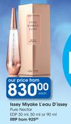 Issey Miyake L’eau D’issey Pure Nectar EDP-30ml/50ml Or 90ml-Each