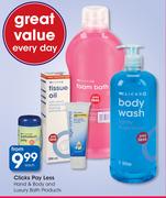 Clicks Pay Less Hand & Body Luxury Bath Products-Each