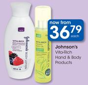 Johnson’s Vita-Rich Hand & Body Products-Each