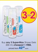 Super-Max Shave Gels-200ml Each