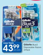 Gillette Blue 3 Disposable Razors 3 Pack-Per Pack