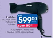 Toni & Guy 2100 Watt Salon Professional Hairdryer-Each