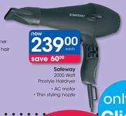 Safeway 2000 Watt Prostyle Hairdryer-Each