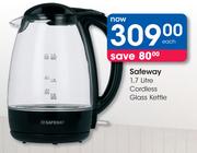 Safeway 1.7Ltr Cordless Glass Kettle-Each