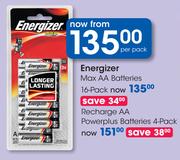 Energizer Recharge AA Powerplus Batteries 4-Pack