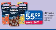 Rayovac Hearing Aid Batteries 6 Pack-Per Pack