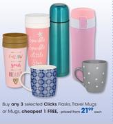 Clicks Flasks/Travel Mugs Or Mugs-Each