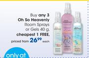 Oh So Heavenly Room Sprays Or Gels 40g-Each