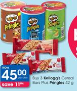 Kelloggs Cereal Bars-For 3 Plus Pringles-42g Per Offer