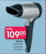 Clicks 1200 Watt Compact Hairdyer-Each