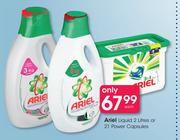 Ariel Liquid-2Ltr Or 21 Power Capsules-Each