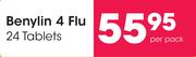Benylin 4 Flu-24 Tablets Per Pack