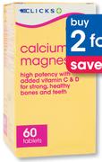Clicks Calcium With Magnesium 60 Tablets-2's