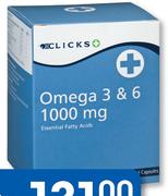 Clicks Omega 3 & 6 1000mg 90 Capsules-2's