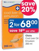 Clicks Cod Liver Oil Emulsion-2x200ml