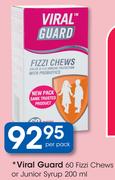 Viral Guard 60 Fizzi Chews Or Junior Syrup-200ml Per Pack