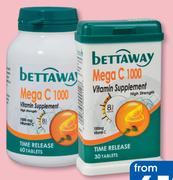 Bettaway Mega C 1000mg 30 Tablets-Per Pack