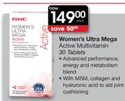 Women's Ultra Mega Active Multivitamin 30 Tablets-Each