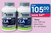 Evox CLA 1000mg Value Pack-45+45 Tablets Per Offer
